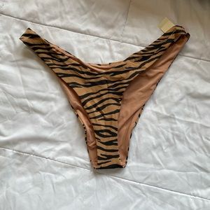 High Cut Cheeky Tiger Print Bikini Bottom